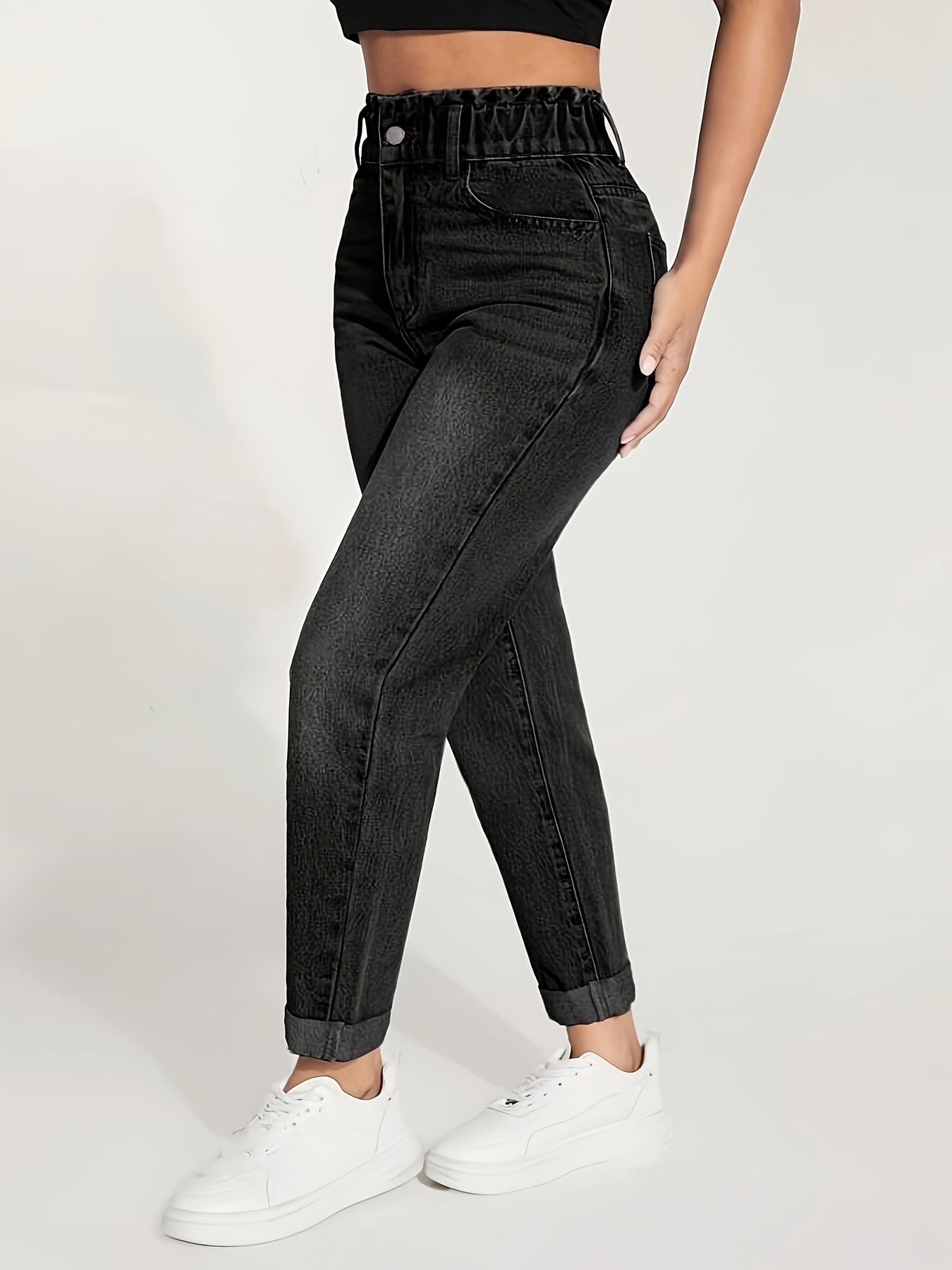 Կանացի Slim-Fit ձգվող ջինսե ջինսեր՝ առաձգական գոտկատեղով - հետույքի բարձրացում, հարմարավետ տեղավորում, լվացվող մեքենայում