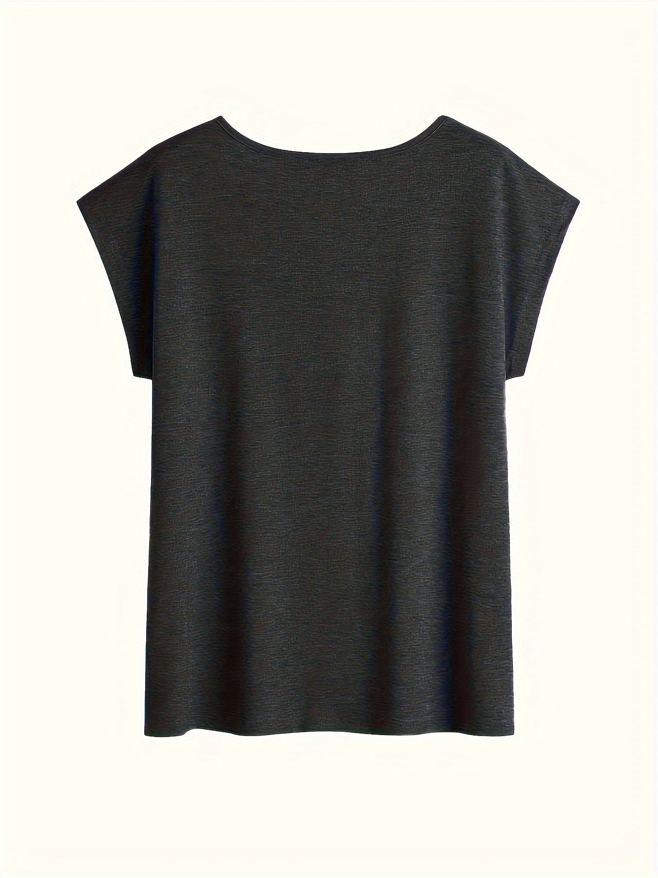 WISH Quick Deal: Ebye Spring/Summer 2024 - Women's Light Blue V-Neck T-Shirt with Inspirational for Lotus & Letter Print, Casual Loose Fit, Rayon Blend, Machine Washable