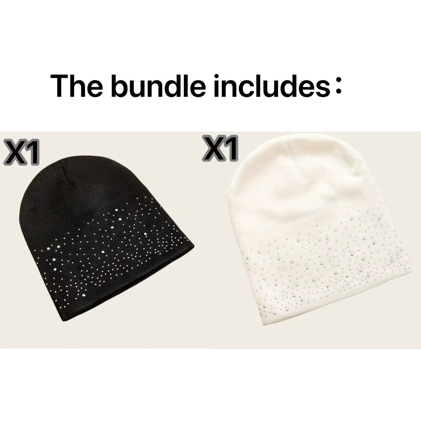 Y2K-Inspired Sparkling Rhinestone Beanie for Women - Breathable, Lightweight Knit Skull Cap with Elastic Fit, Perfect for All Seasons & Outdoor Adventures