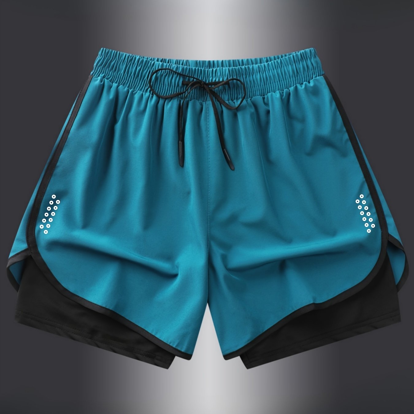 Women'S Active Geometric-Patterned Shorts - 92% Polyester, 8% Elastane Blend with Slight Stretch, Woven Athletic and Casual Shorts for Gym, Fitness, Running, Spring to Fall