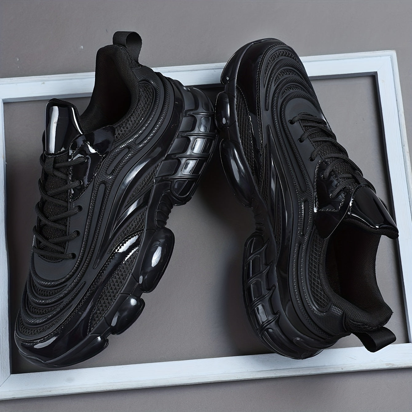 Men'S Casual Low-Top Lace-Up Sneakers, Lightweight And Breathable Running Shoes, Comfortable Lining Suitable for All Seasons - ayq