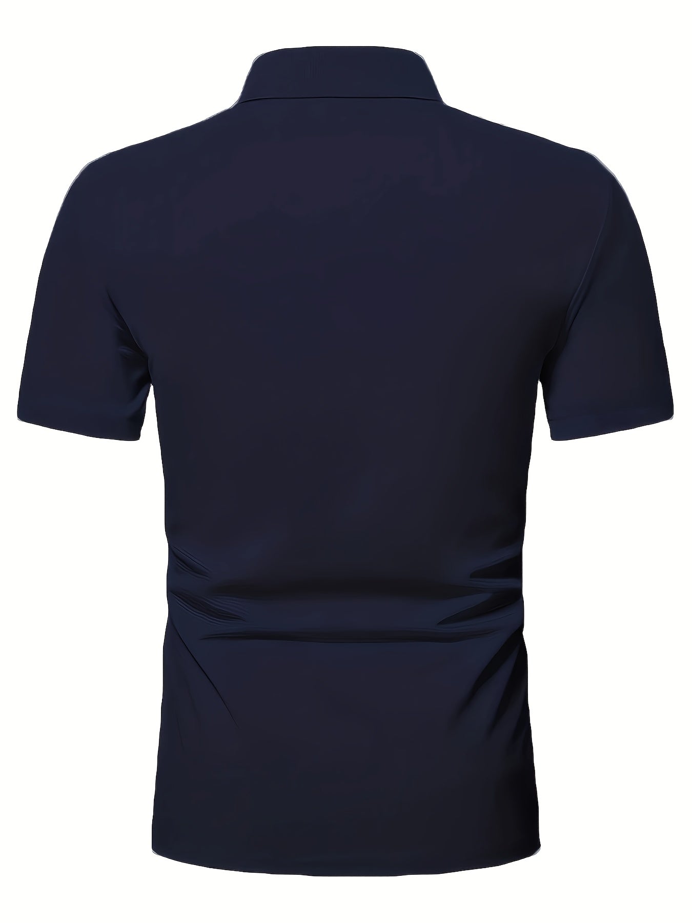 Men's Summer Classic Collar Half-Zip Casual T-Shirt - Solid Black, Breathable Regular Fit Short Sleeve Top for Casual Attire & Semi-Formal Occasions, Semiformal Attire | Halfzip Shirt | Smooth Fabric Finish