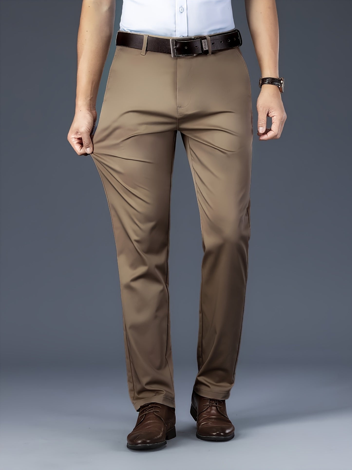 New Casual Formal Pants for Men in Four Seasons, Featuring a Business Style with Trendy Long Trousers. Fashionable And Versatile Men'S Elastic Dress Pants with a Comfortable Classic Design for Casual Wear.
