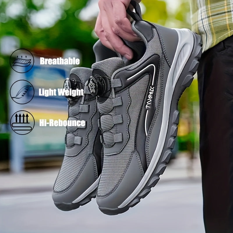 Men'S Lightweight Breathable Outdoor Walking Shoes - Low-Top Comfortable Sneakers with EVA Cushioning, Fabric Upper Sole for Hiking, Jogging, Casual Wear - Black/White Striped Design, Hiking Shoes, Jogging Footwear, Stylish