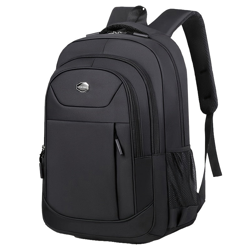 Unisex Black Backpack with Multiple Compartments, Adjustable Straps & Secure Zipper Closure - Durable Fabric for School, Work, Travel & Casual Use, Backpack for School, Work Commute, Travel Bag, Minimalist Design, Sturdy Cons