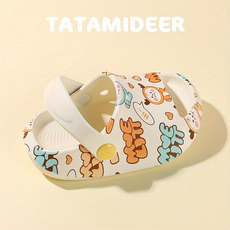 TATAMIDEER Unisex Kid's Open Toe Breathable Slippers, Comfy Non Slip Adorable Slides For Boy's & Girl's Outdoor Activities