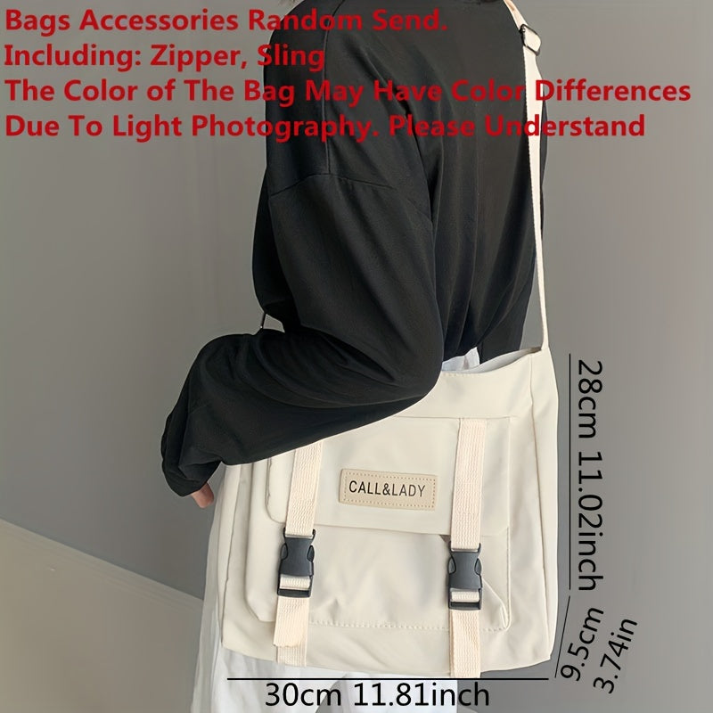 1pc Nylon Handbag Shoulder Bag Large Capacity Messenger Bag, Men's Messenger Bag Student School Bag