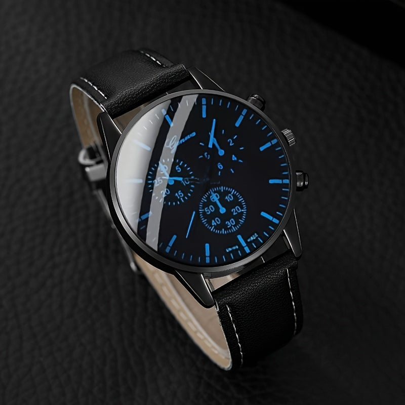 5pcs men&women's Watch Set: Stylish Casual Quartz Wristwatch, Necklace, Bracelet, Ring, and Wallet, Suitable for Women&women