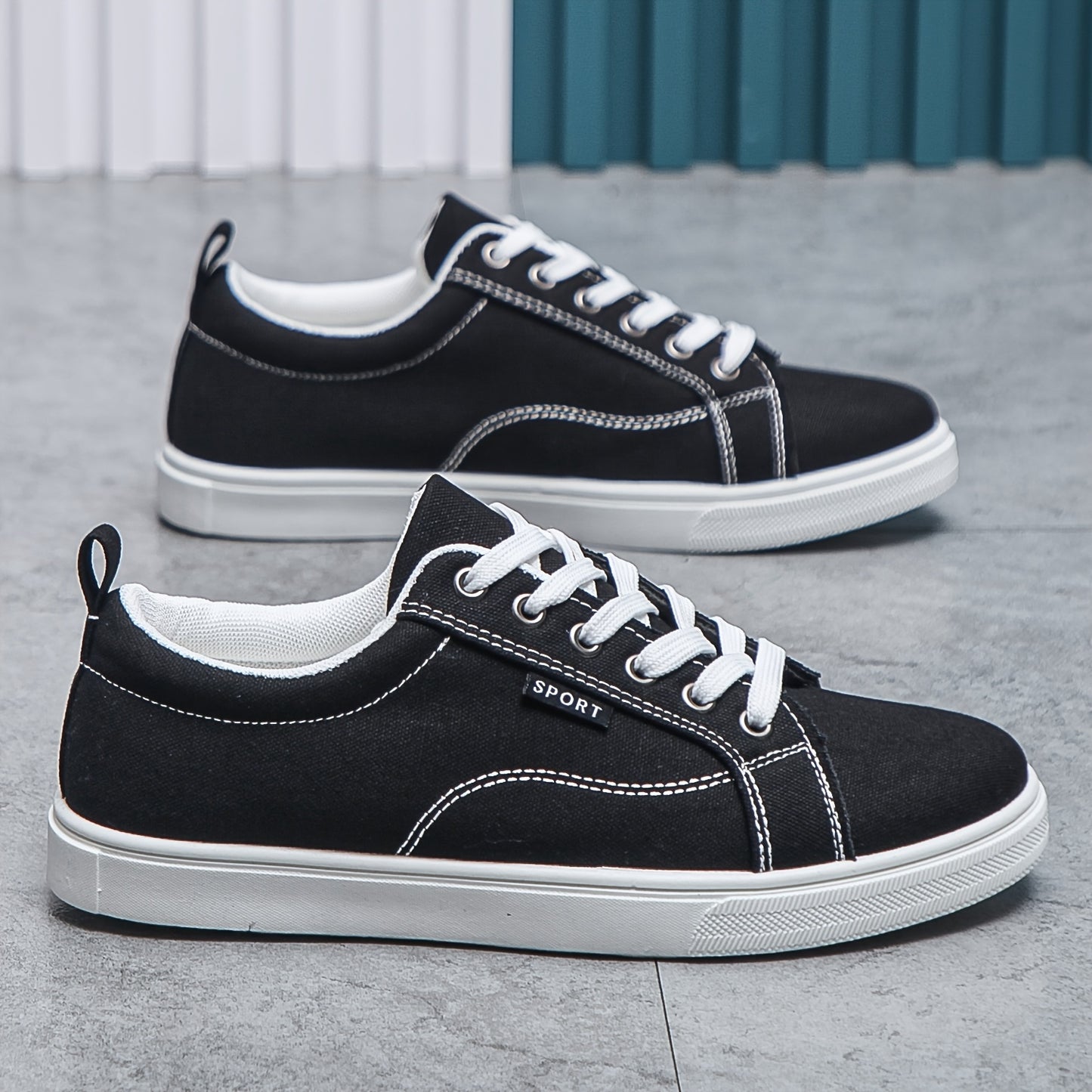 Trendy Low Top Canvas Shoes, Low Top Lace Up Casual Shoes For Outdoor Walking Jogging | All Seasons