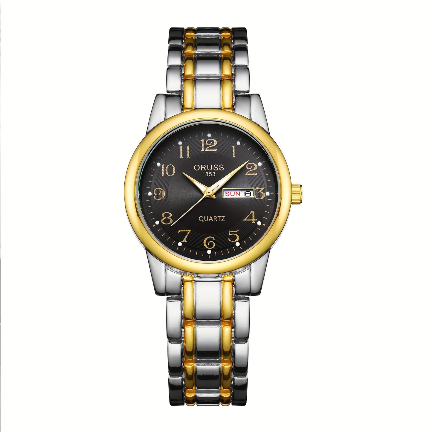 Elegant Women's Quartz Watch - Stainless Steel Band, Alloy Case with Dual Calendar Feature, Non, Round Shape