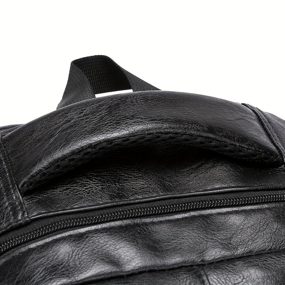 1pc Men's Business Backpack, Casual Synthetic Leather Backpack for Daily Commute, Outdoor & Sporty Style, Fashionable Trendy Backpack 501bd37
