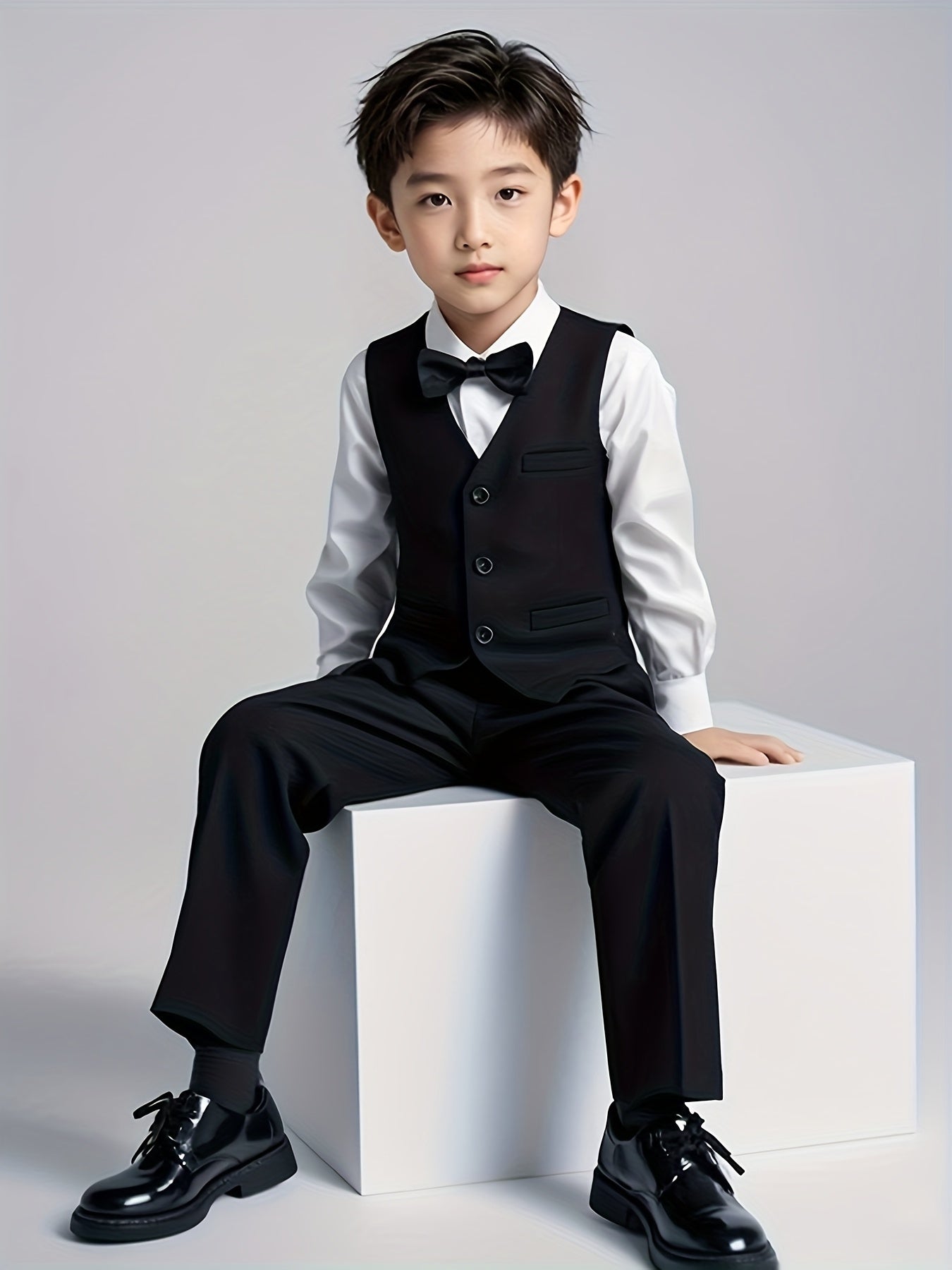 Boys' Formal Suit Set 3pcs - Jacket, Vest & Pants for Fall/Winter