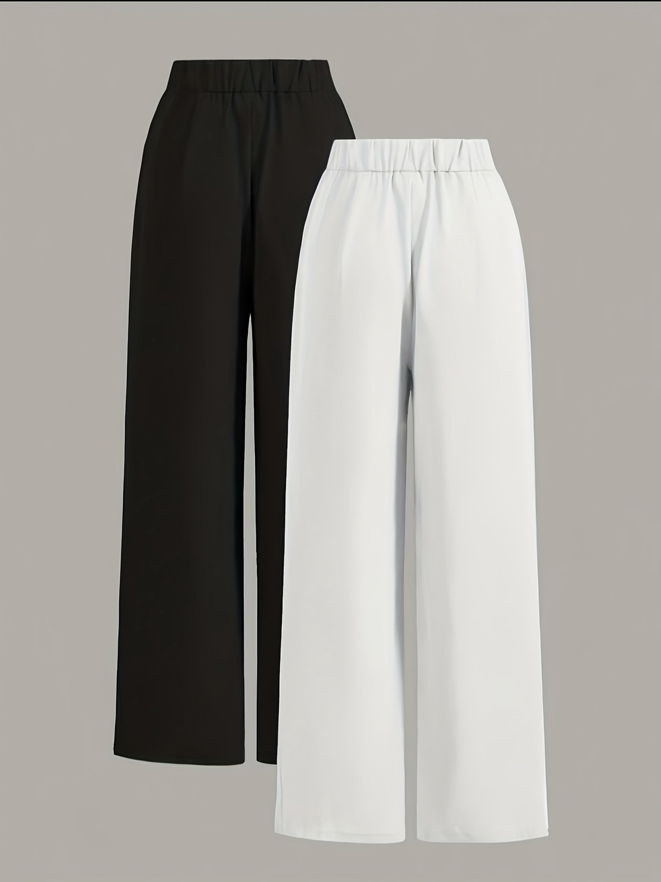 Two-piece Set of High-waisted Wide-leg Pants