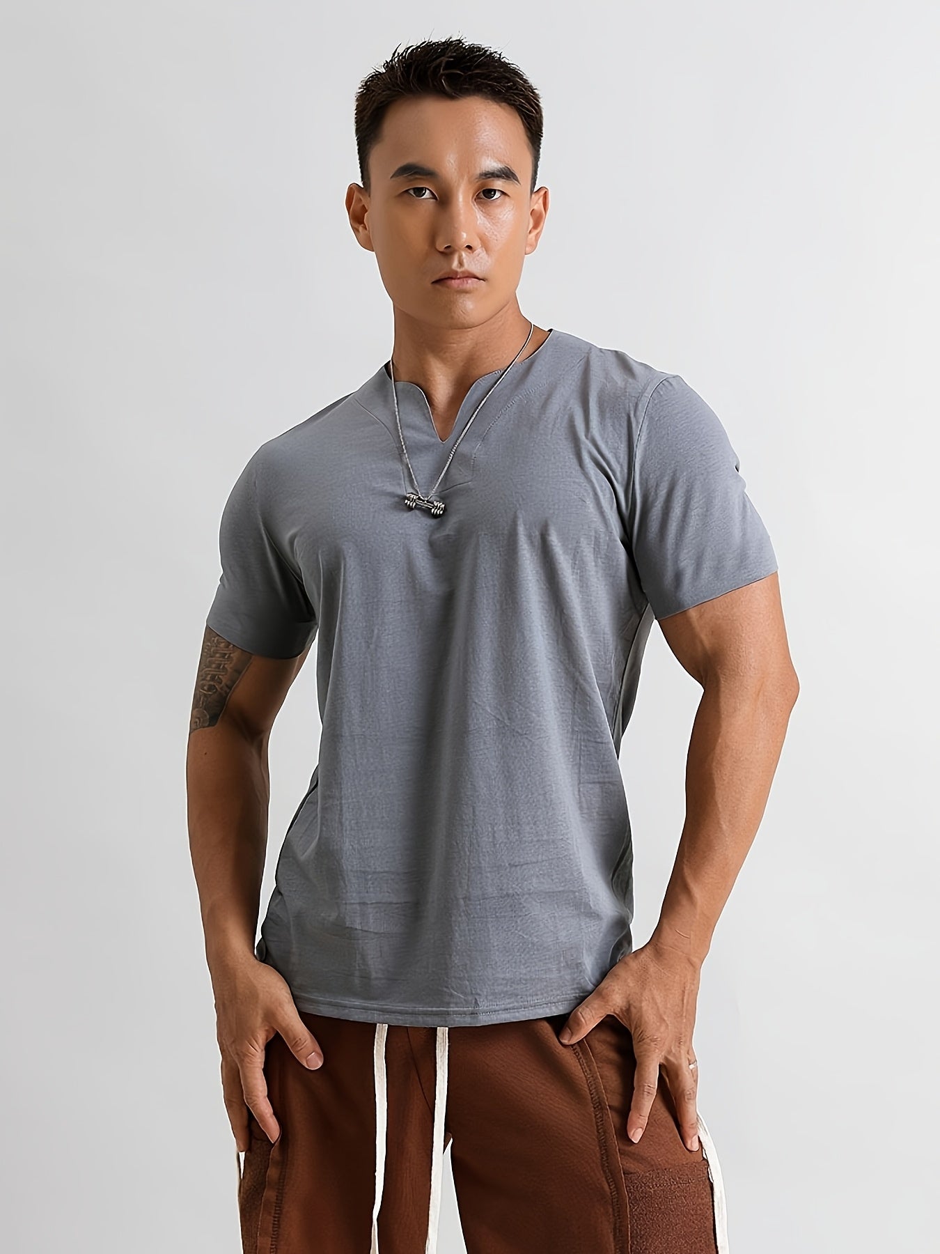 Men's Quick-Dry Gym T-Shirt - Muscle Crew Neck Workout Shirt, Stretch Athletic Tee for Weightlifting, Running, Training - Non-See-Through Muscle Builder Top (Hand Wash/Dry Clean) - Ideal for Gym Casual Outfits, Gym Shirt, A