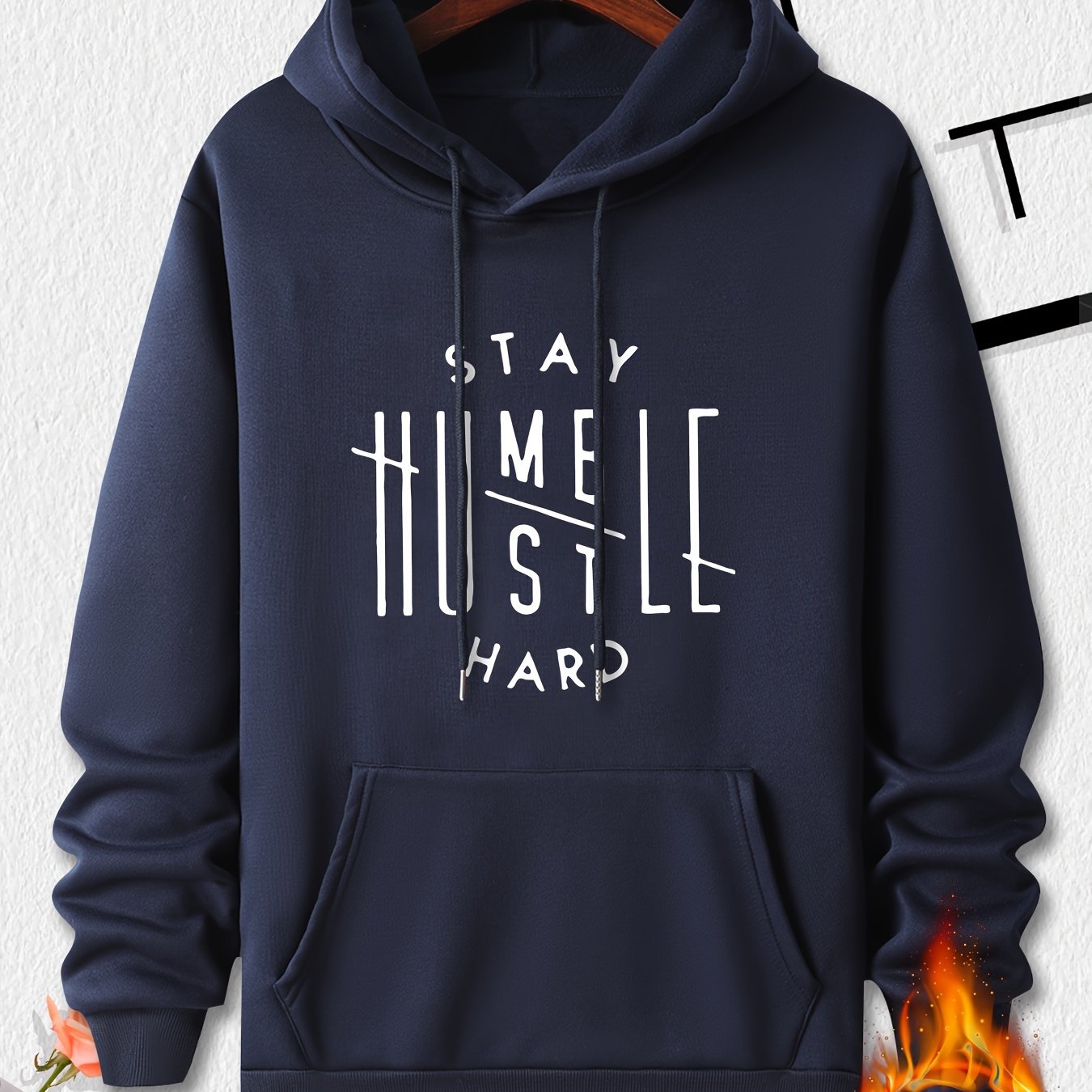 KOURRTER Men's Inspirational Hoodie - "Stay Humble" Graphic Print, Long Sleeve, Polyester Blend, Available in Black, Red, Yellow, Blue, Apricot, Dark Blue, Coffee, Pink, Light Grey - Machine Washable, All-Season Wear