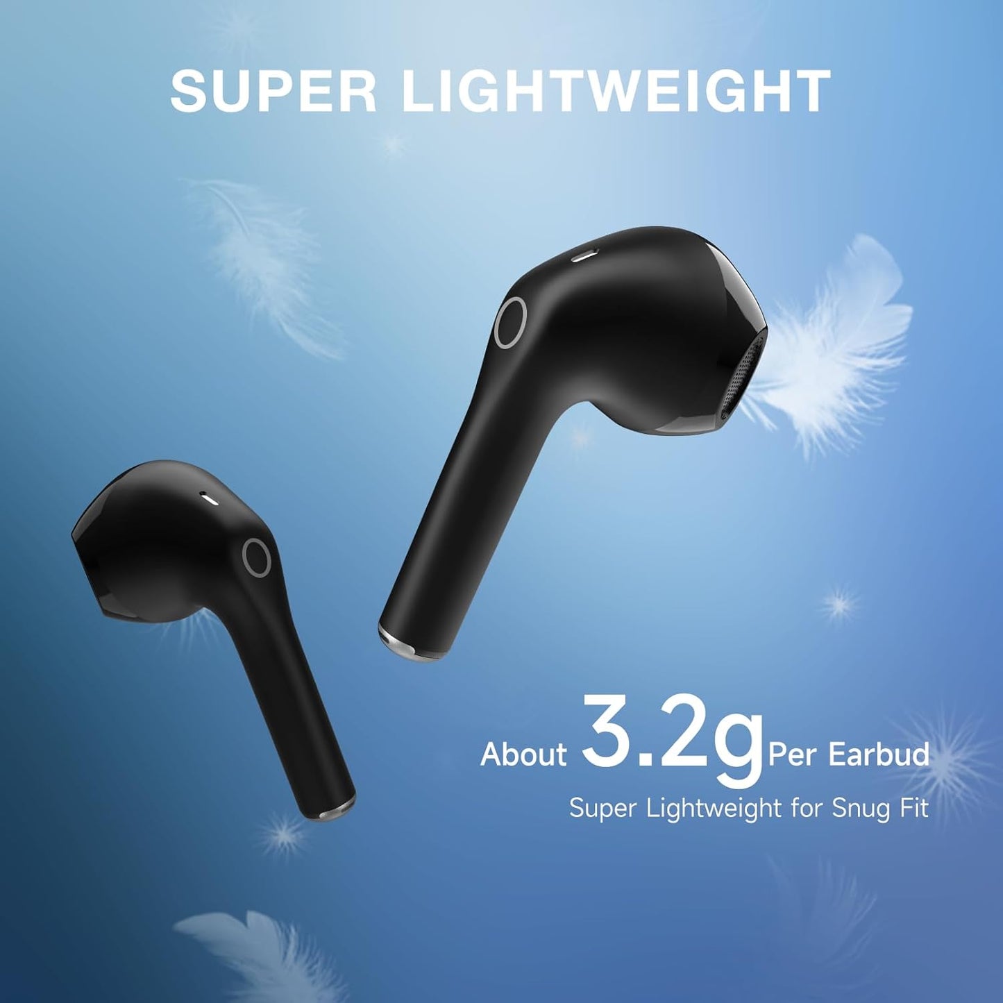 1 Hora Wireless Earbuds Bluetooth 5.3, Sports Headphones Deep Bass In-Ear Earphones, Premium Sound with Charging Case, Compatible with Iphone, Android Smartphone, Tablet, Laptop