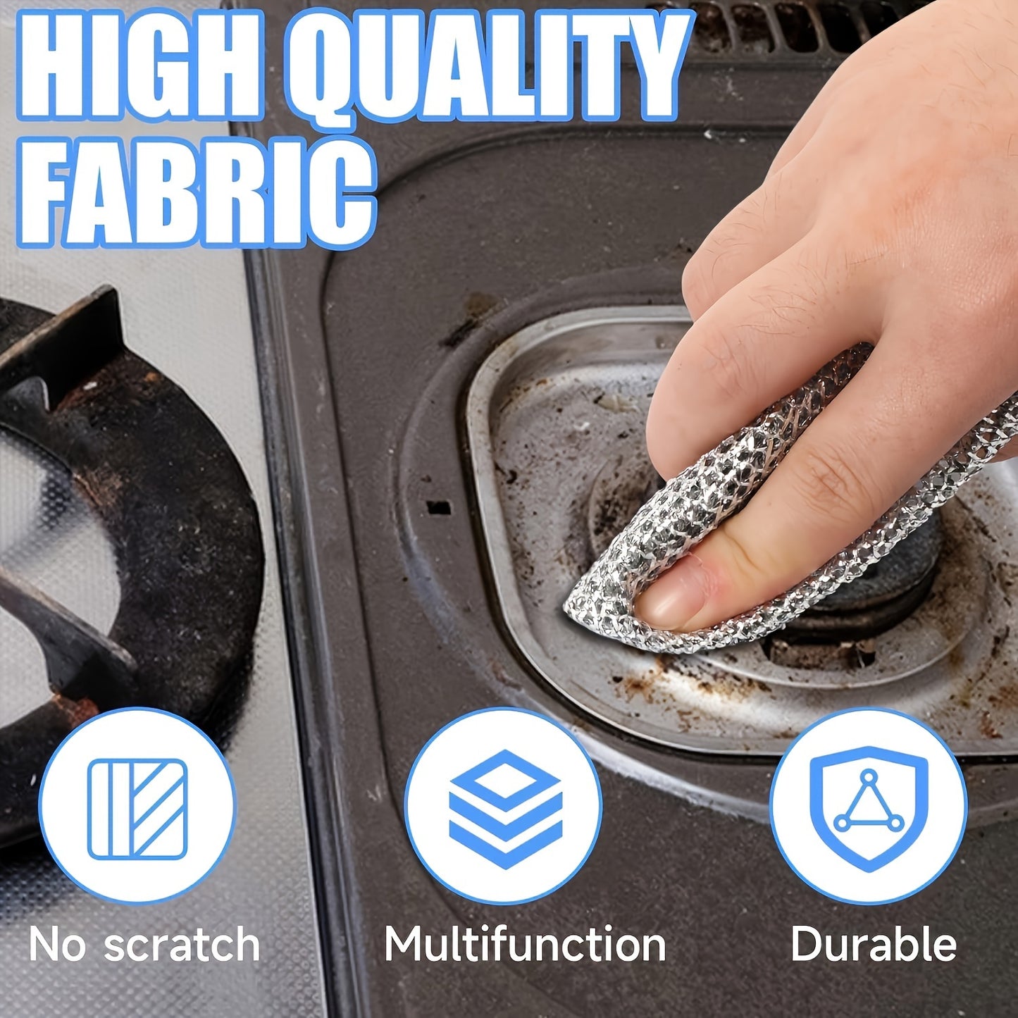 20/10/5 Pack Ultra-Fine Mesh Non-Stick Oil-Free Cleaning Cloths, Reusable & Highly Absorbent, Gentle on Surfaces, Space-Themed Knit Fabric, Solid Color, Hand Wash, for Kitchen Stove, Sink, Pots, Range Hood - Modern Christmas