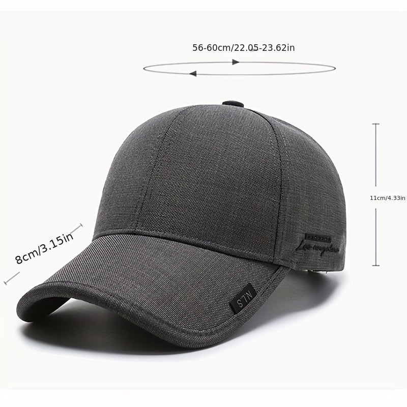 1pc Black Gray Summer Breathable Men Baseball Cap For Outdoor Sports