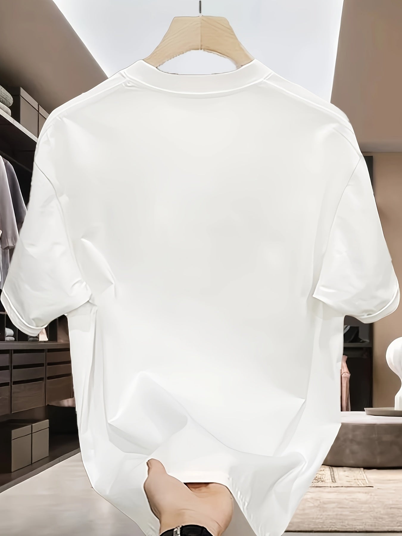 Men's Loose Fit Cotton T-Shirt - Casual Summer Short Sleeve Crewneck with Artistic Bird Print, Lightweight & Breathable for Casual Attire, Breathable Clothing | Relaxed Fit Shirt | Pure Cotton Fabric