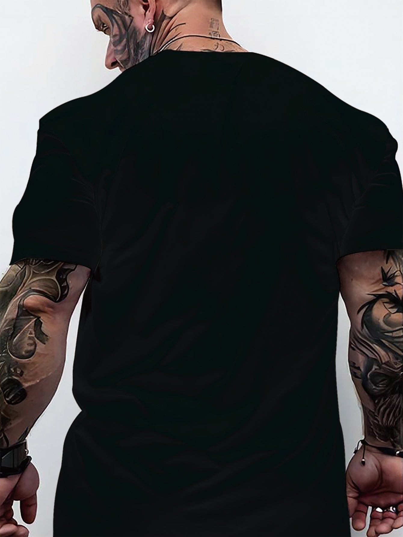 Men'S Paris Graphic Tee - Black Short Sleeve Crew Neck with Red White Stripes, Casual Streetwear Style, Lightweight Polyester Blend, Machine Washable, Everyday Tshirt Bold Graphic Tee Glossy Texture