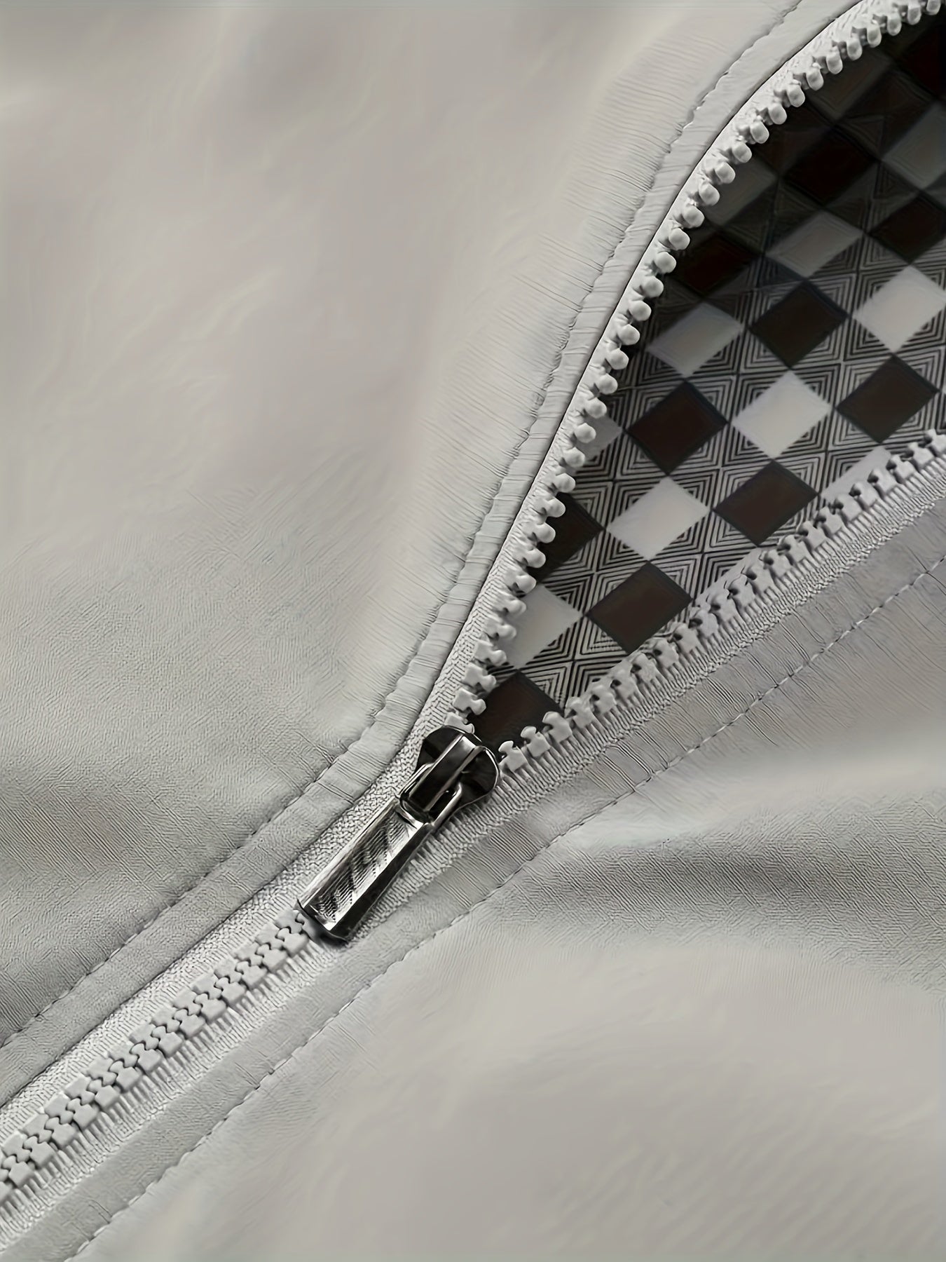 Men's Long Sleeve Zip Up Stand Collar Coat, Business Stand Collar Jacket With Zipper Pockets, Spring Autumn Men's Clothing