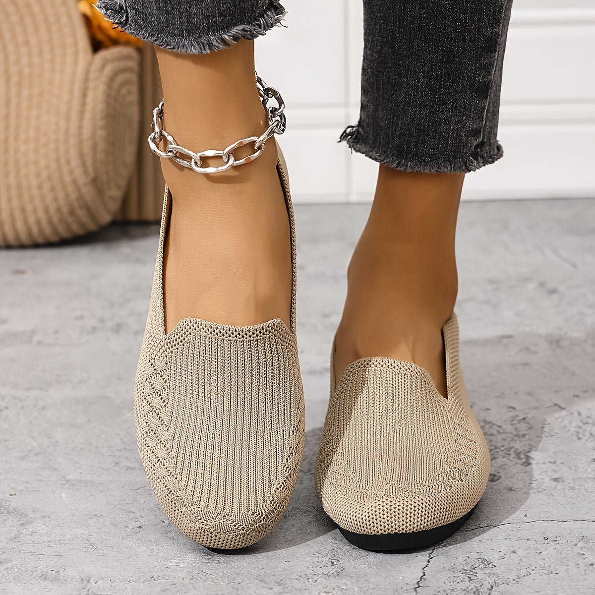 Lightweight Mesh Loafers for Women - Breathable And Easy to Wear, These Comfortable Flat Shoes in Purple Feature a Fabric Upper And Rubber Sole, Ideal for Any Season.