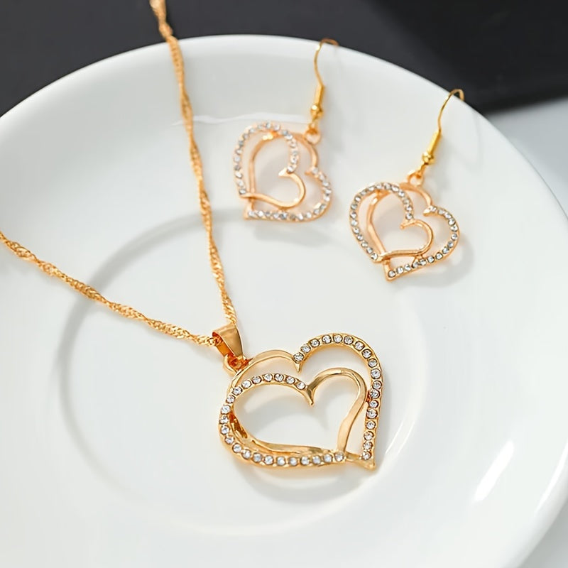 3 հատ Կրկնակի Love Peach Heart կանացի հանդերձանքի հավաքածու
