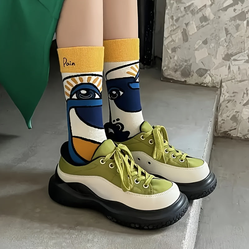 Women'S Mid-Calf Socks, Breathable And Sweat-Absorbing Socks for Spring And Summer, Available in 1/5/10 Pairs for Autumn.