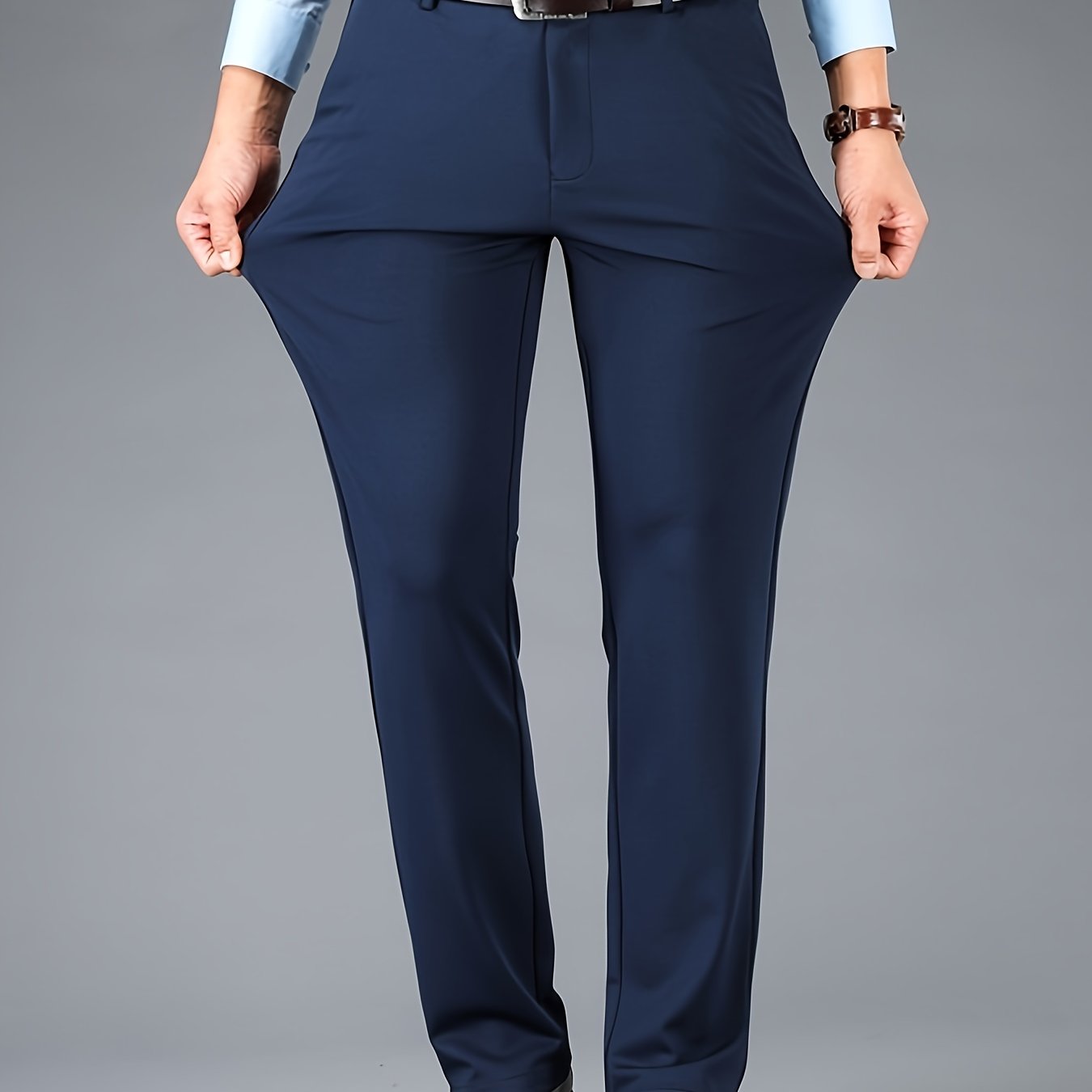 Men's Casual Straight Leg Pants, Chic Business Style Versatile Trousers for Daily Wear