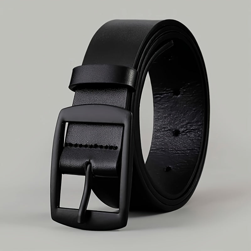 1pc Men's Fashionable PU Leather Belt, Simple And Retro Design, Smooth Buckle, For Men Daily Life, Leisure Time Party Festival Work Christmas Gift
