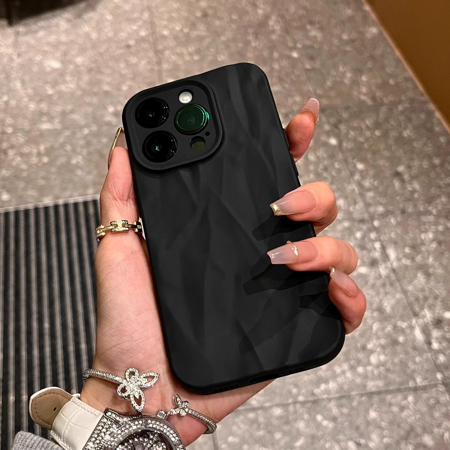 Շքեղ ծալքավոր միագույն հեռախոսի պատյան iPhone 16 15 14 13 12 11 Pro Max Plus-ի համար, հարվածակայուն պարզ հեռախոսի պատյան, հեռախոսի հետևի կափարիչը հարմար է Apple 16 15 14 Plus հեռախոսի պատյանի պարագաների համար։