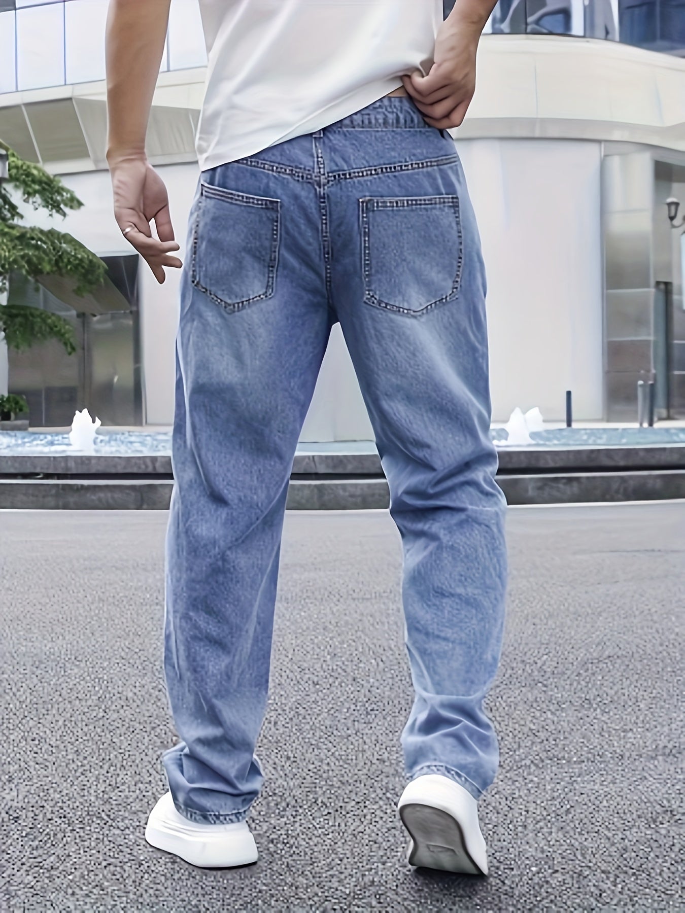 Men's Casual Regular Fit Jeans, Men's Versatile Lightweight Comfy Denim Pants For All Seasons