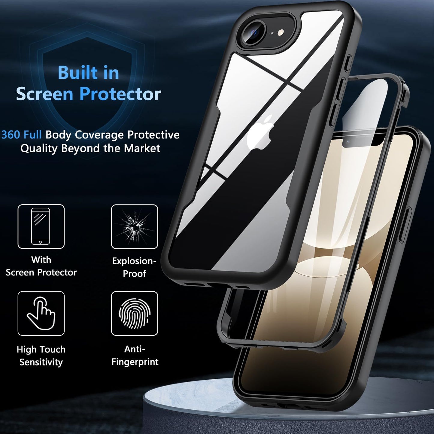 Պատյան iPhone 16e SE 4 2025-ի համար՝ ամբողջական հարվածային սիլիկոնե էկրանի պաշտպանիչ Հեռախոսի կափարիչ