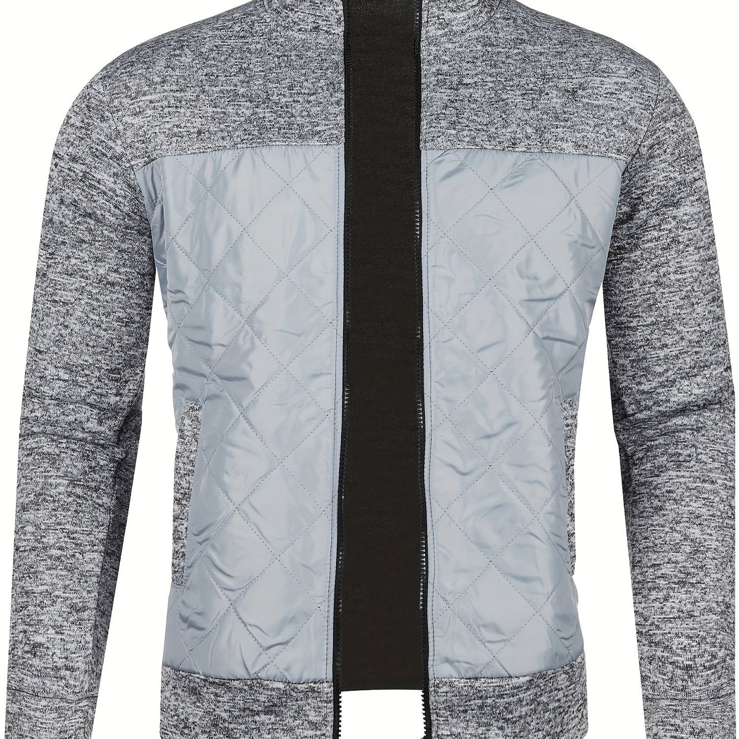 Men's Knitted Cardigan Jacket, Autumn Winter Casual Stand Collar Full Zip Coat, Long Sleeve Regular Fit Jacket