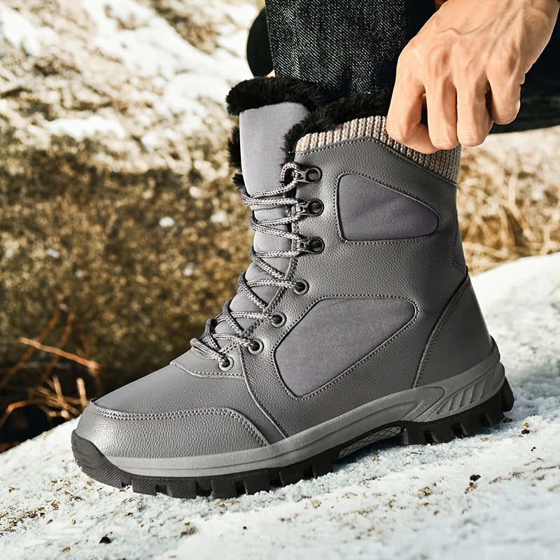 Winter Couple Hiking Boots, Women'S Snow Boots with Plush Lining - Non-Slip Rubber Sole, Suitable for Outdoor Activities Such As Mountaineering, Hunting, And Trekking, Hiking Gear for Men, Men'S Snow Boots, Men'S Winter Shoe,