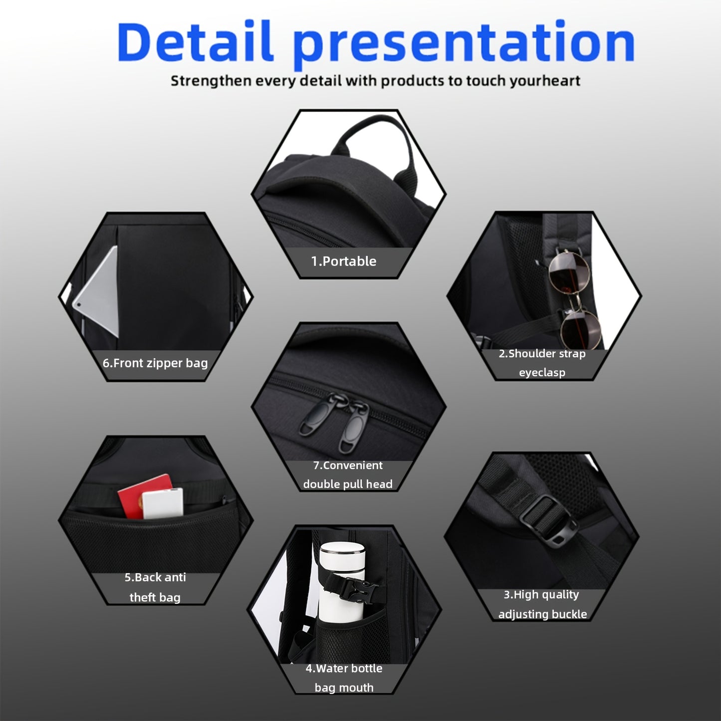 A Spacious, Minimalist, Lightweight, And Breathable Backpack Made of Oxford Cloth, Suitable for a 15.6-Inch Laptop. It Features a Luminous Safety Logo, Making It Ideal for Business Travel for Both Men And Women, As Well As fo