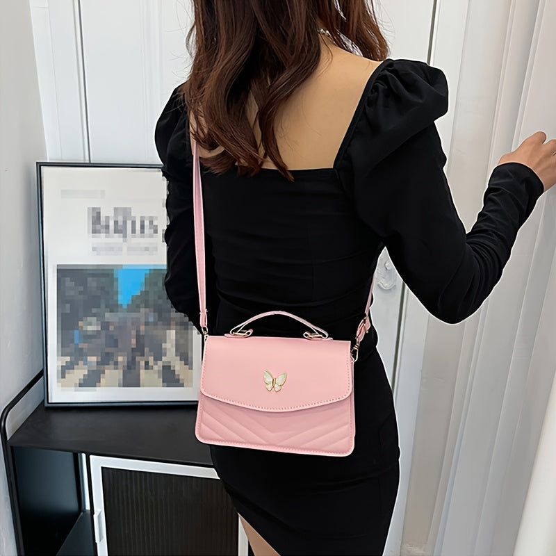 New Fashionable Minimalist Shoulder Bag Trendy Versatile Women'S Handbag Unique Crossbody Bag High-End Chic Tote Pure Diamond Solid Color Bag Fashionable Small Square Bag