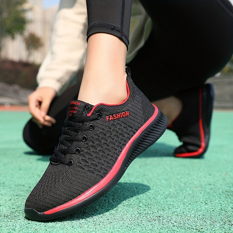 Women's Lightweight Lace-Up Casual Sneakers, Breathable Soft Sole Platform Lace Up Walking Shoes, Comfortable Fashion Footwear plus size