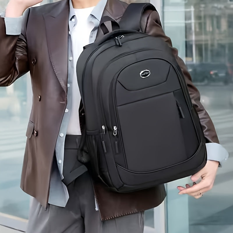 Unisex Black Backpack with Multiple Compartments, Adjustable Straps & Secure Zipper Closure - Durable Fabric for School, Work, Travel & Casual Use, Backpack for School, Work Commute, Travel Bag, Minimalist Design, Sturdy Cons