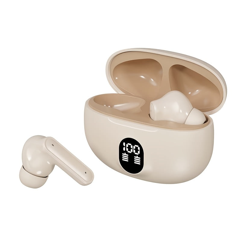 LED power display wireless headphones, Type-c charging case, long range, low latency, adaptable to cell phones, tablets, laptops, compact and portable, exquisite wireless earbuds, sports music lovers gift preferred recommenda