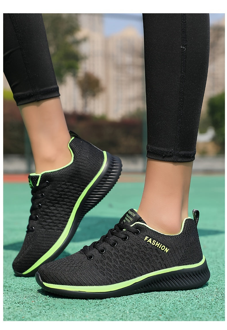 Women's Lightweight Lace-Up Casual Sneakers, Breathable Soft Sole Platform Lace Up Walking Shoes, Comfortable Fashion Footwear plus size