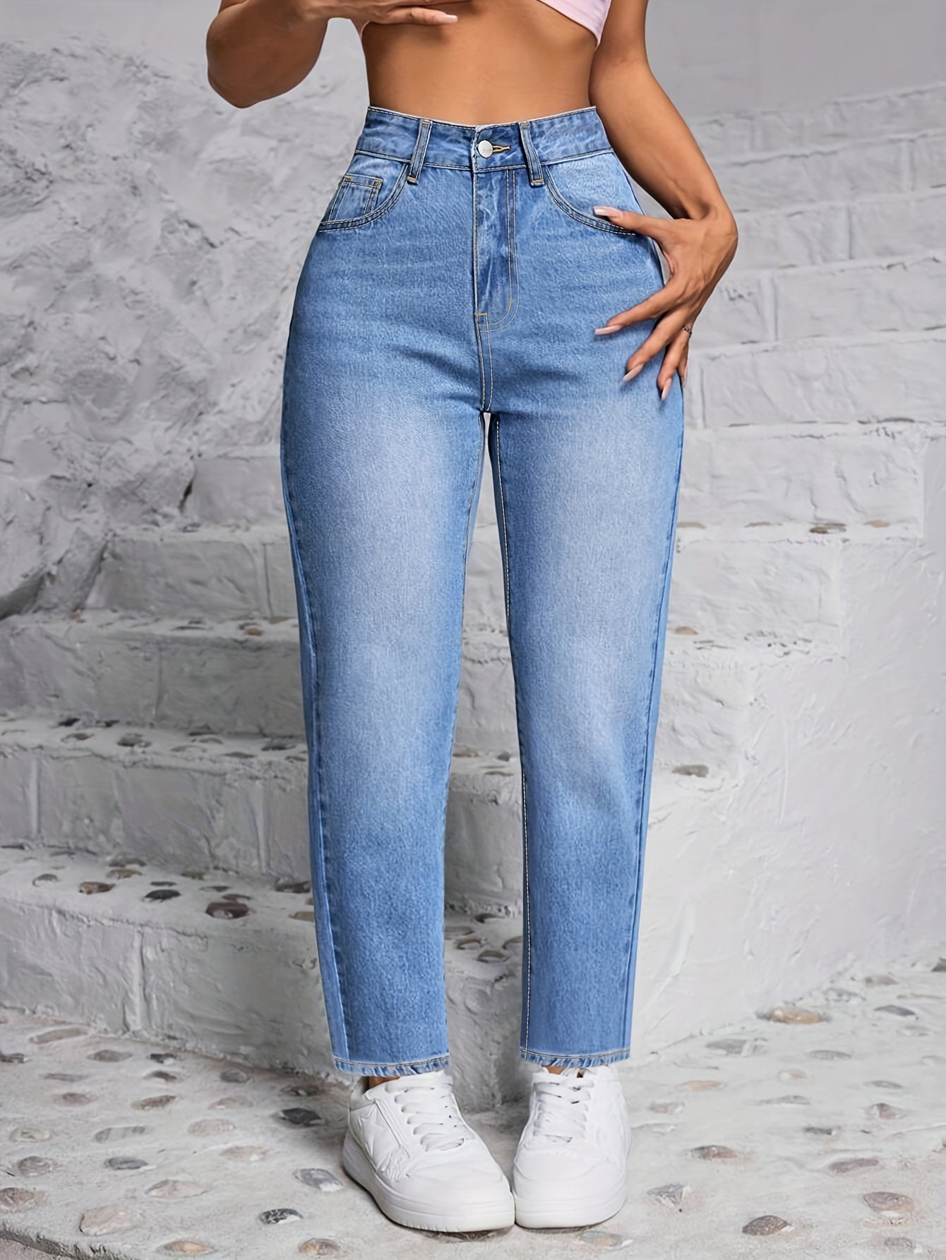 K.1978 Women's Slim-Fit Stretch Denim Jeans - Casual High-Waist, Machine Washable, All-Season Fashion
