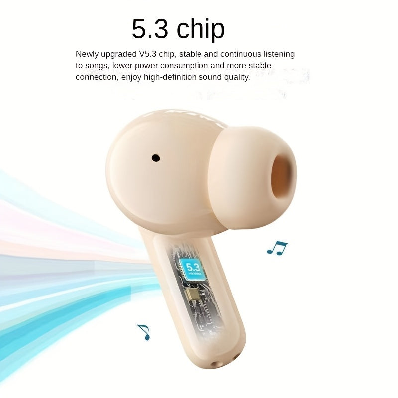 LED power display wireless headphones, Type-c charging case, long range, low latency, adaptable to cell phones, tablets, laptops, compact and portable, exquisite wireless earbuds, sports music lovers gift preferred recommenda
