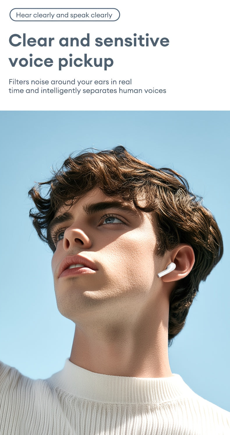 Lenovo ThinkPlus Hifi Panoramic Stereo Earbuds - Crystal Clear Sound, Ergonomic Design, Long Battery Life, Advanced Noise Cancellation, USB-C Fast Charging Case, Wireless Audio|Ergonomic Earbuds|Compact Design, Earbud Case