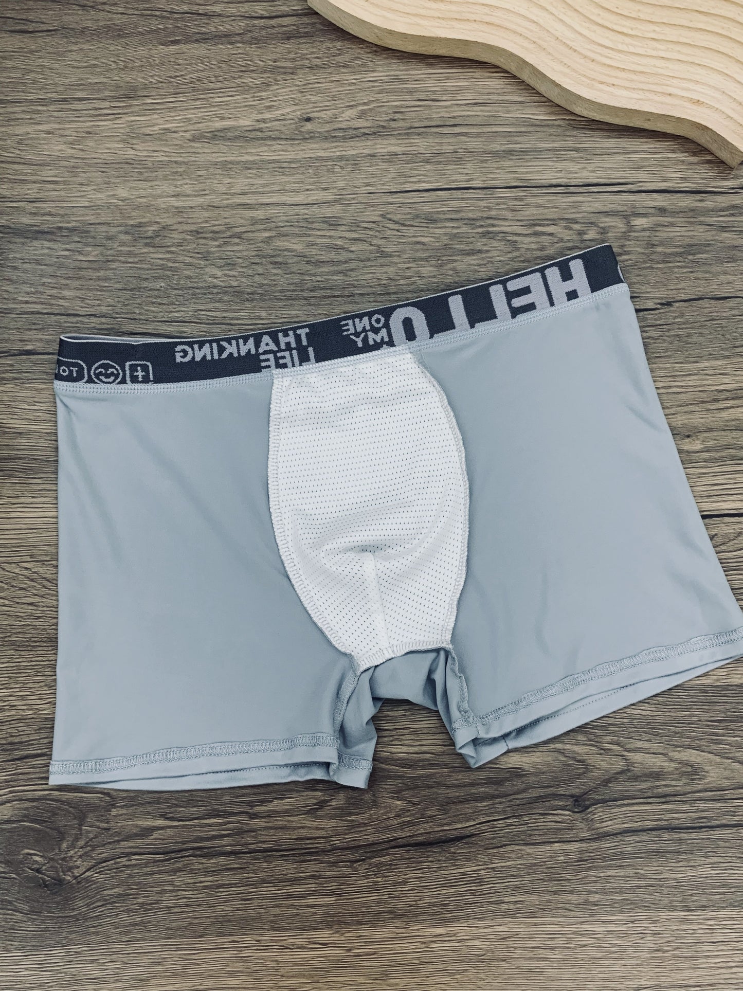 Տղամարդկանց HELLO Boxer Briefs 1/3 հատ, շնչող փափուկ պոլիեսթեր սպանդեքս, պինդ գույնի պատահական ներքնազգեստ բոլոր եղանակների համար
