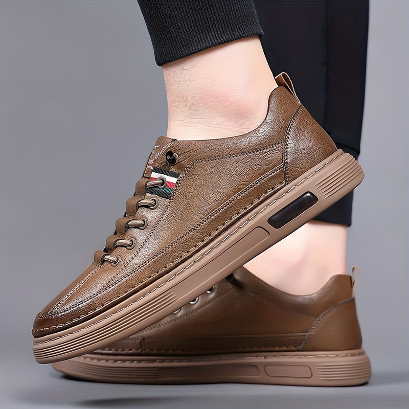1 Pair Men'S Fashion Sneakers - Casual Street Style All-Season Slip-On Shoes with Geometric Solid Color, Faux Upper, Fabric Lining, PVC Sole, EVA Insole, Round Toe - Versatile for Daily, Party, Vacation