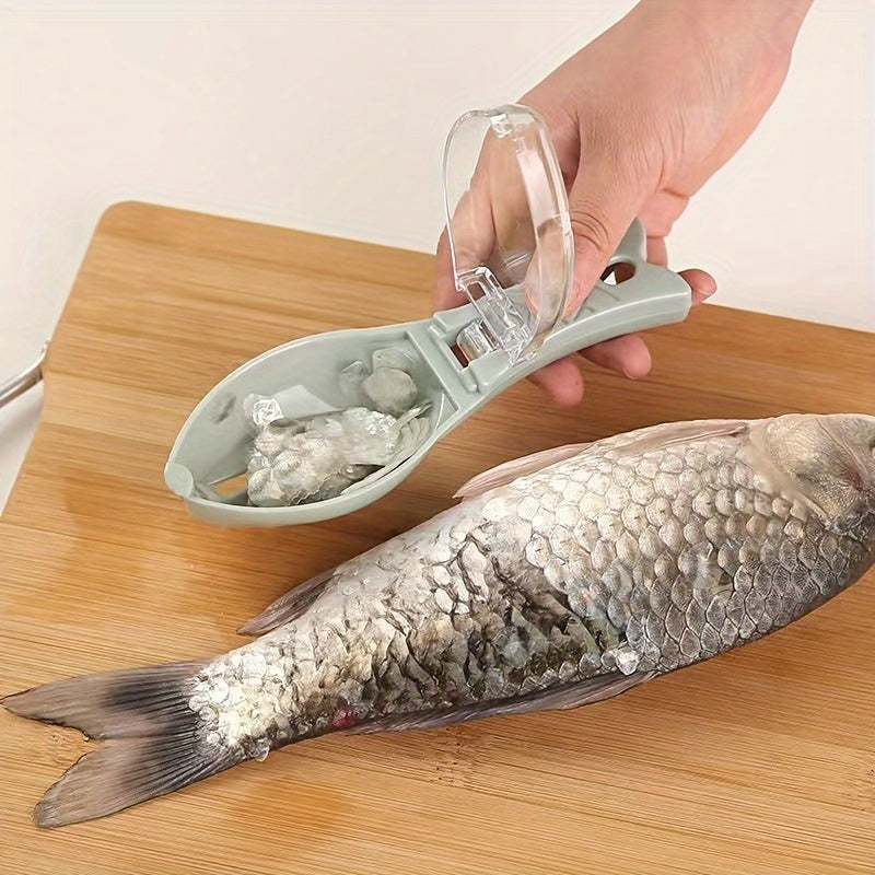 1pc KitchenCraft Fish Scale Remover with Storage Box - Easy-Clean Scraper for Dining, Efficient Fish Scale Cleaning Tool
