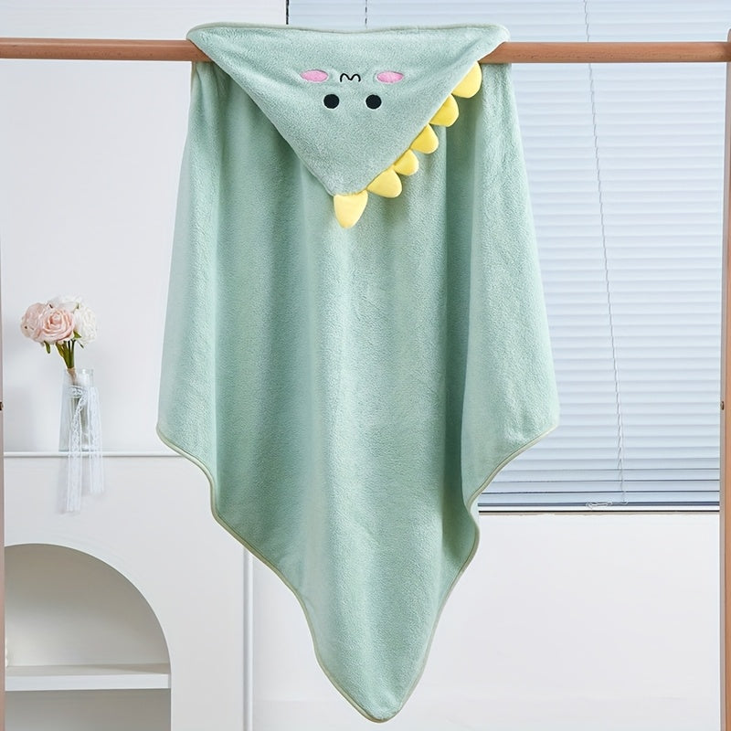 2-Pack Cartoon Animal Poncho Bathrobe, Hooded Towel Wrap, Super Absorbent Microfiber, Knit Fabric, Machine Washable, Ideal for Christmas/Halloween/Thanksgiving Gift - Grey & Green