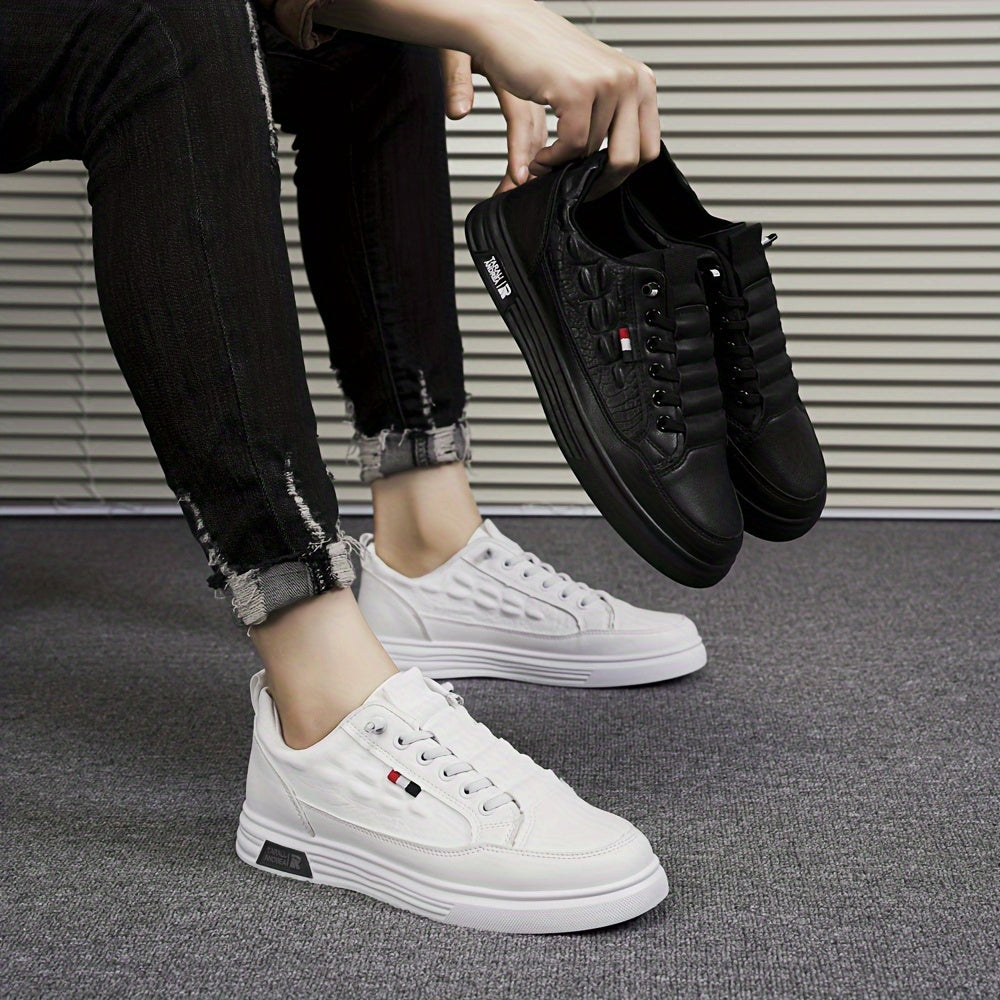 Men's Breathable Crocodile-Embossed Sneakers - Casual & Stylish, Non-Slip Faux Shoes for All Seasons