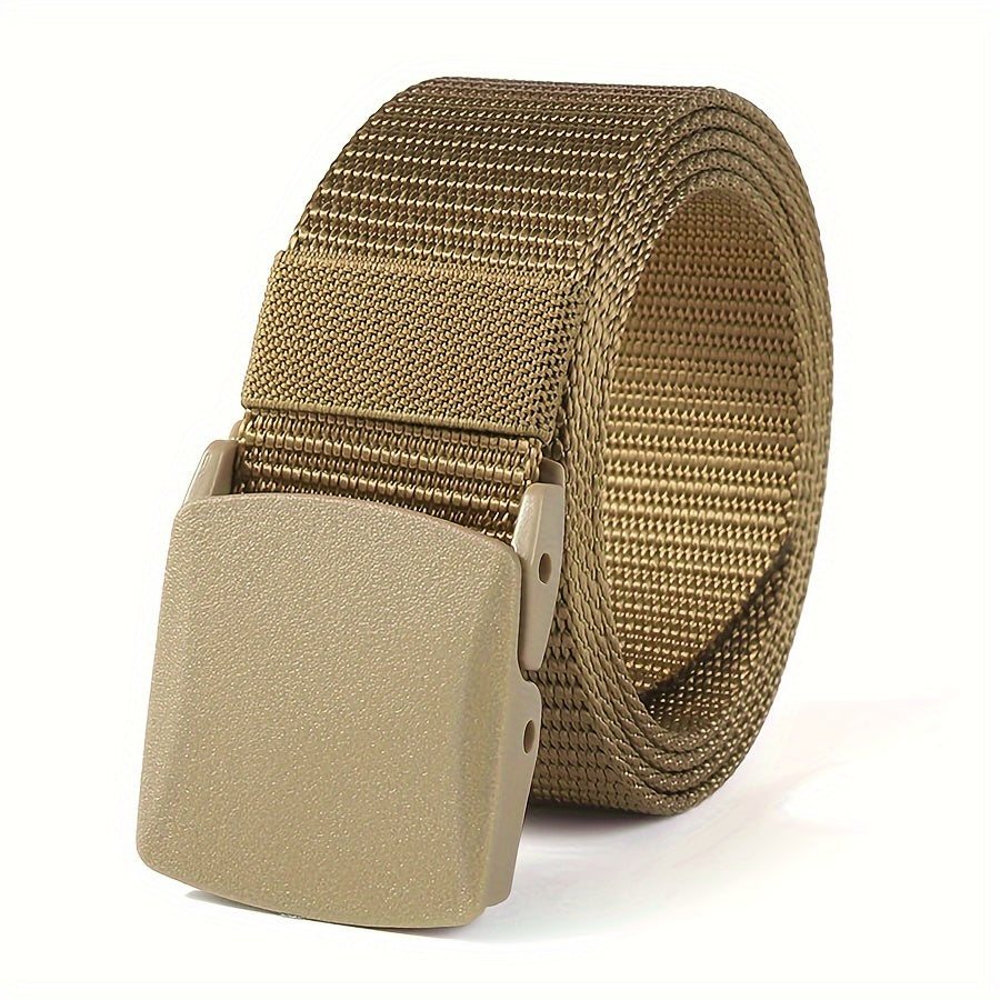 Nylon Belt with Smooth Buckle - Hypoallergenic, Casual Style for Men & Women, Perfect for Jeans & Outdoor Wear